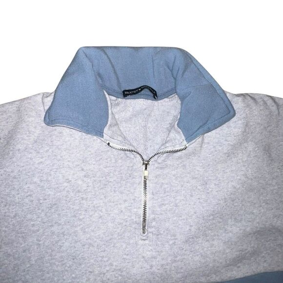 BRANDY MELVILLE Newport 1/4 Zip Sweatshirt Isabella Blue Grey MED - Picture 5 of 10